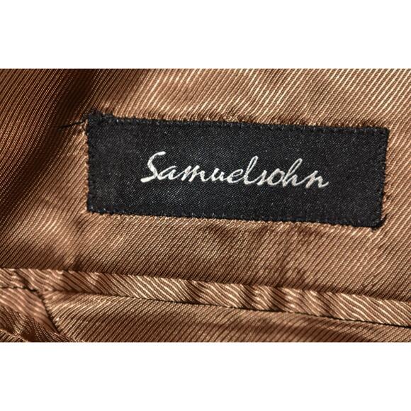 SAMUELSOHN $1195 Wool Silk Cashmere 2 Button Blazer Jacket Brown Men's 44 Long - Picture 4 of 6